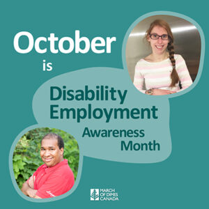 2 smiling people - October is Disability Employment Awareness Month